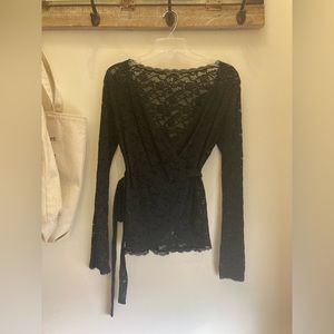 Sexy black long sleeve lace size S